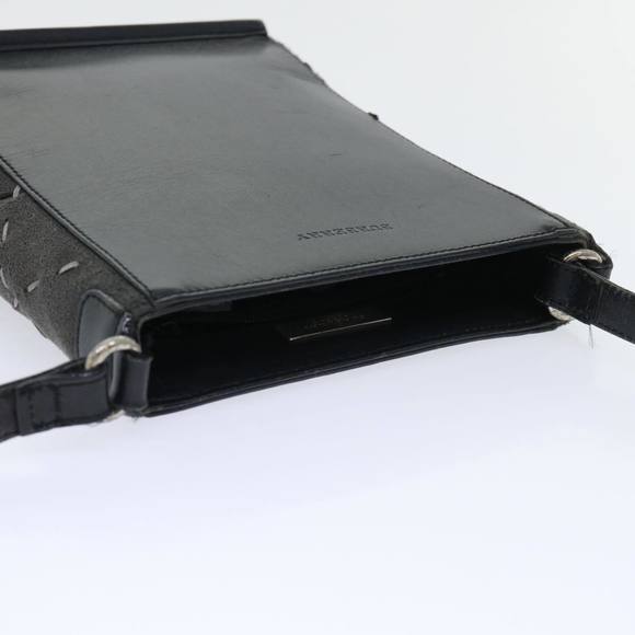 BURBERRY Shoulder Bag Leather Suede Black Auth bs7703 - Picture 6 of 16